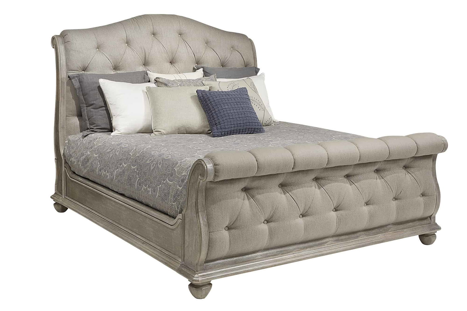 ART Furniture 251126-1303 Summer Creek Shoals King Upholstered Tufted Sleigh Bed