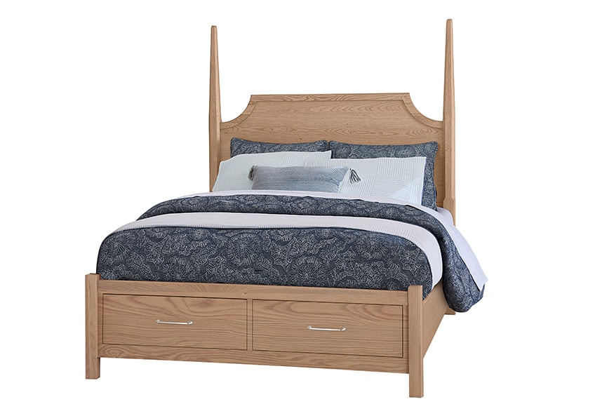 Vaughan Bassett 830/831/834/835-668-066B-502 Pencil Poster Bed with Storage Footboard Vaughan Bassett 830/831/834/835-668-066B-502 Pencil Poster Bed with Storage Footboard
