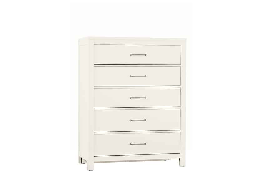 Vaughan Bassett 834-115 Chest of 5 Drawers in Soft White Maple