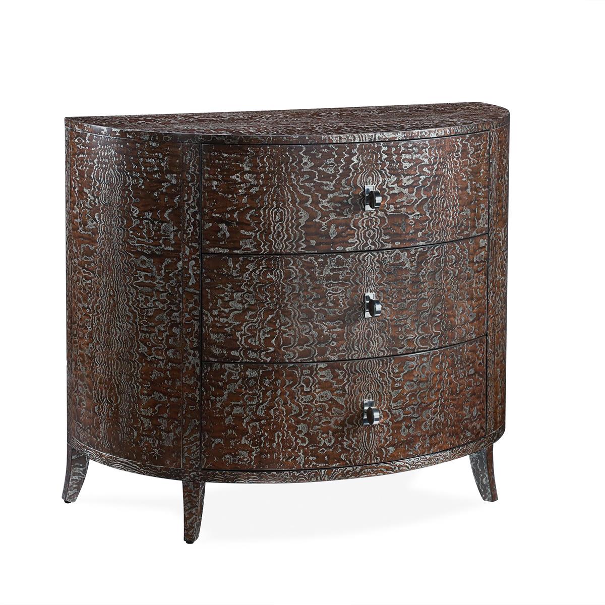 John Richard EUR-01-0544 Sylvestre Three-Drawer Demilune Tamo Ash John Richard EUR-01-0544 Sylvestre Three-Drawer Demilune Tamo Ash