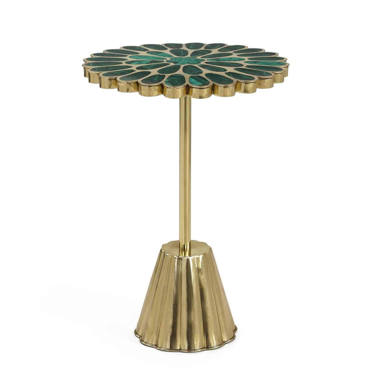 John Richard JFD-0425 Peony Accent Table, Dark Green