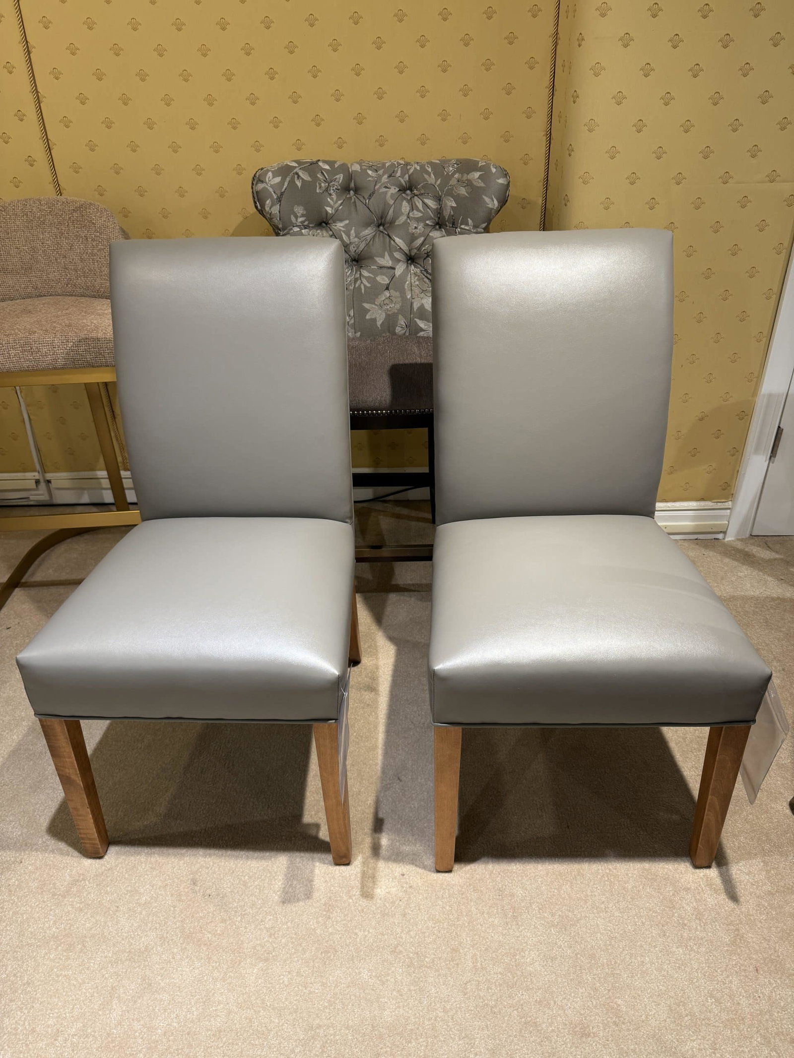 Still Fork 283285 Baxter Leather Upholstery Dining Chairs (pair)