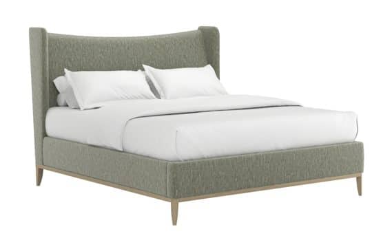 ART Furniture 413136-2743H8 Edwin King Wing Shelter Upholstered Bed Celery