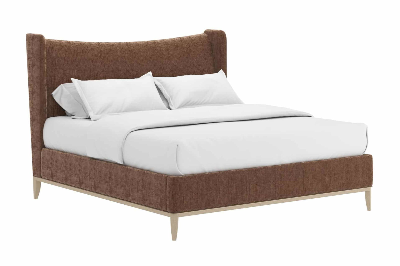 ART Furniture 413136-2743H7 Edwin King Wing Shelter Upholstered Bed Suede