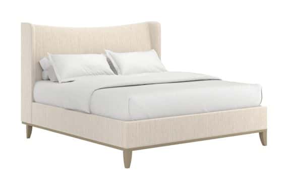 ART Furniture 413135-2743H9 Edwin Queen Wing Shelter Uph Bed Creme