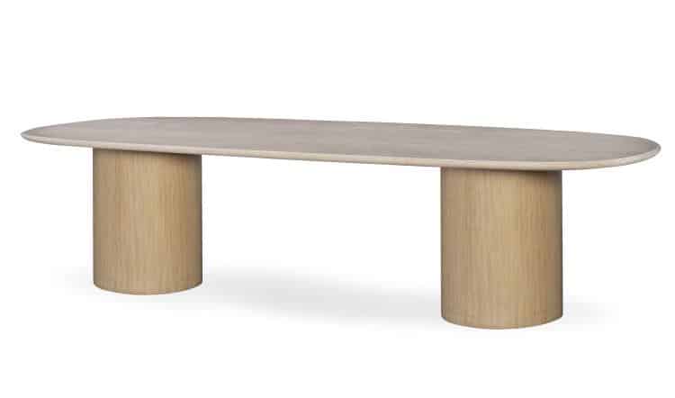Century Furniture CDA-303-V1 Erosion Dining Table Round Bases Sahara