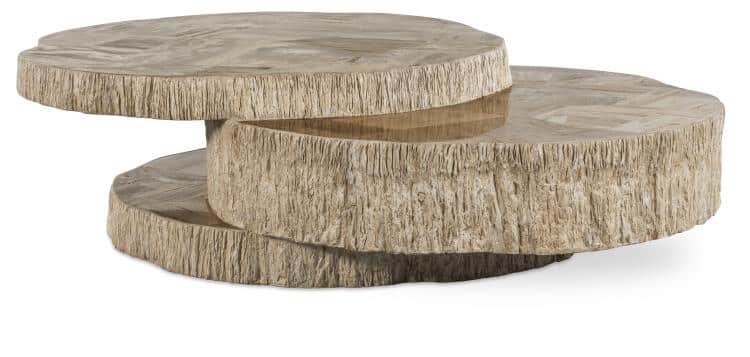 Century Furniture SF6319-V2 Val Verde Petrified Wood Stacked Cocktail Table Light