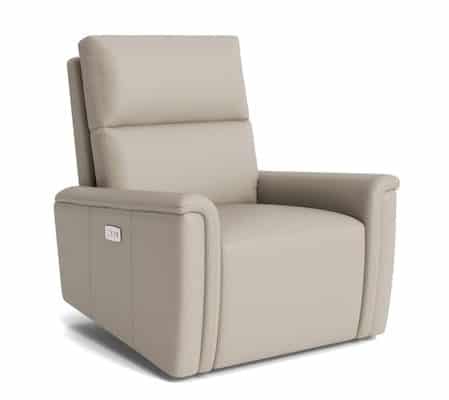 Bassett Furniture 1119-9L-53 Harris Leather Pad Arm Swivel Glider Power Recliner