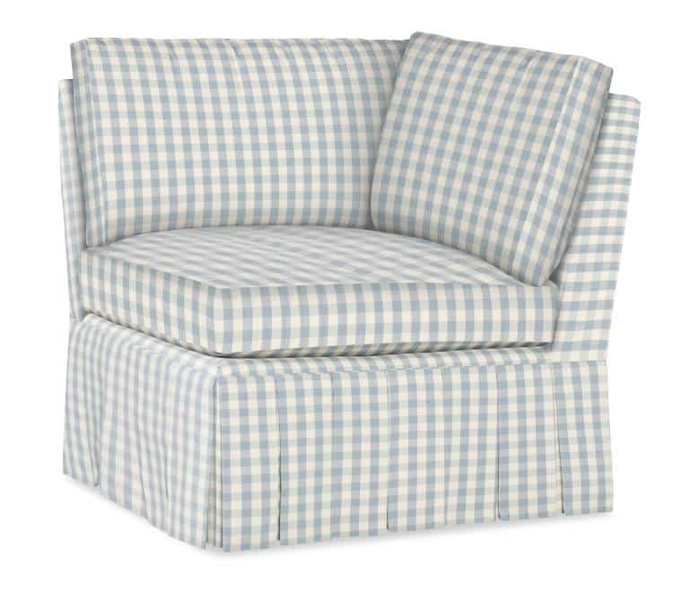 Highland House 1516CC Claude Boxed Pleated Corner Chair