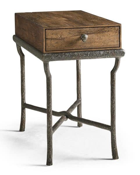 Jonathan Charles 491317-CMF Forge Iron Storage Side Table
