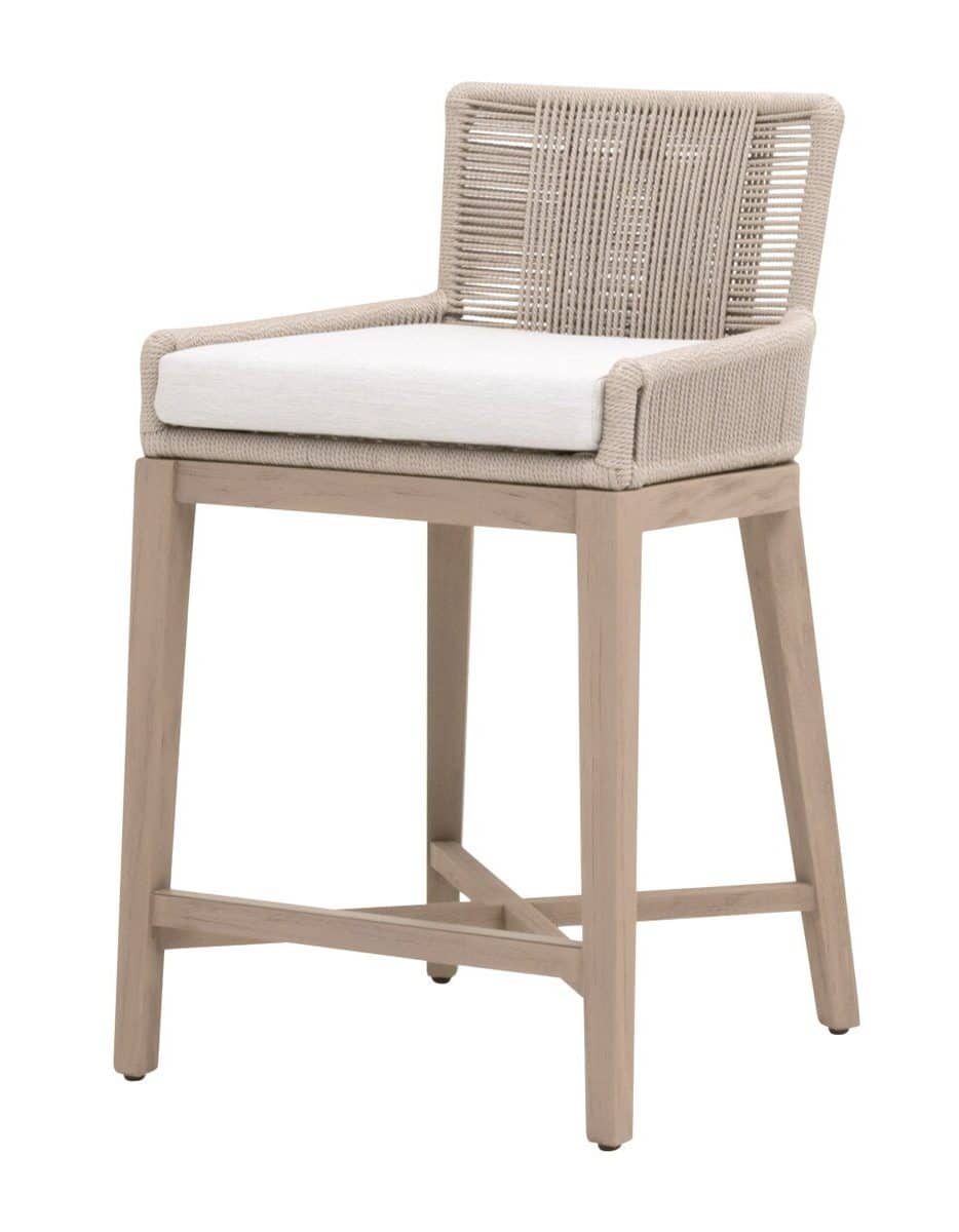 Essentials For Living 6859CS.OYS/WHT/W-ET Overlay Outdoor Counter Stool
