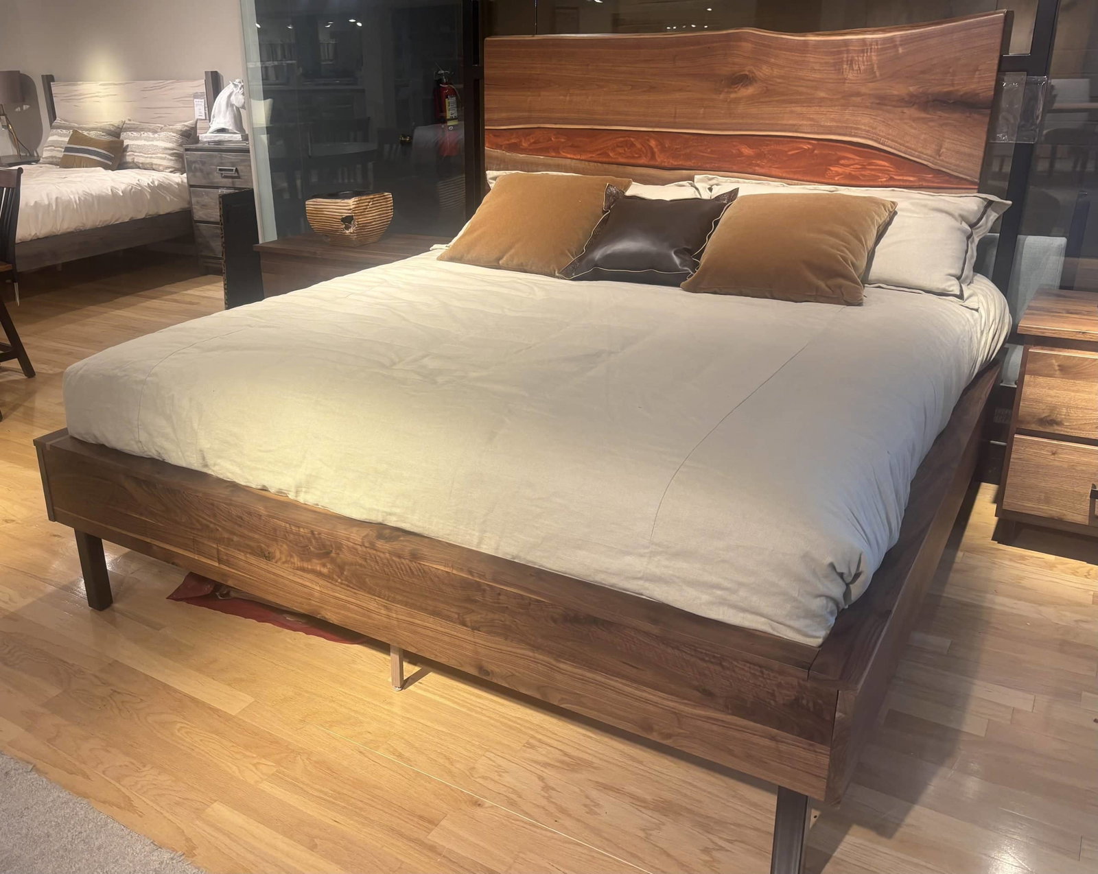 Still Fork EZ1102K Elizabeth Live Edge Metal Post bed with Copper Epoxy