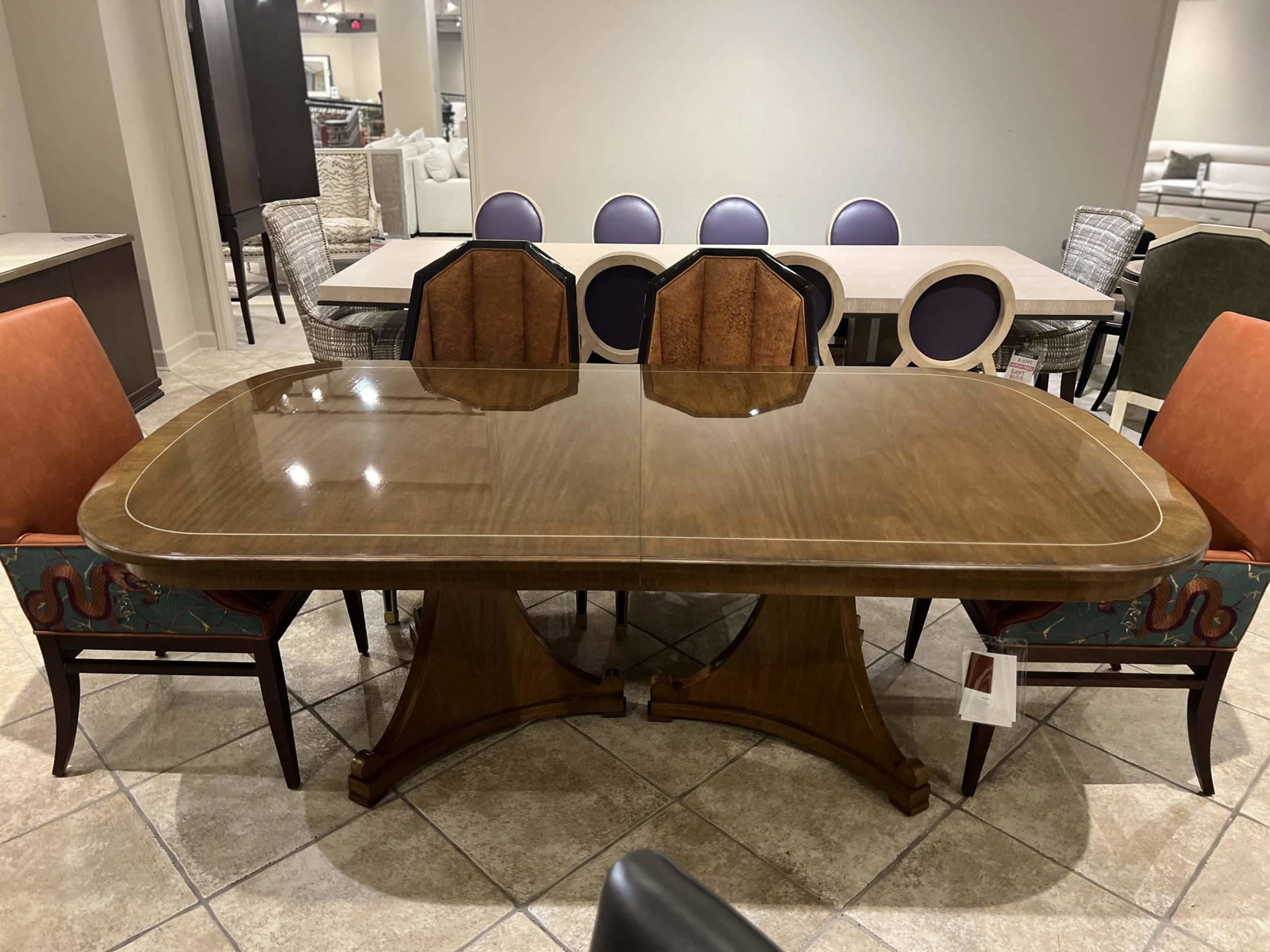 Century AEA-315/40,50,60 88″ Tri-Pedestal Dining Table