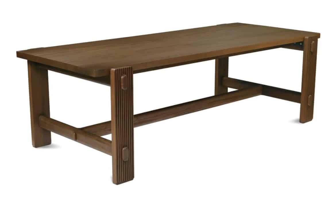 Rowe Furniture RR-11010-805 A/B Kindred Rectangle Dining Table – Mahogany Top in Sesame Base