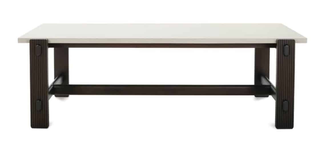Rowe Furniture RR-11011-806 A/B Kindred Rectangle Dining Table – Mineral Top with Godiva Base
