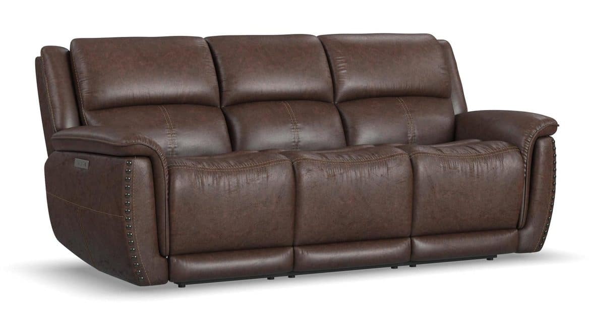 Flexsteel 1011-62PH-34970 Beau Sable Fabric Power Reclining Sofa with Power Headrests