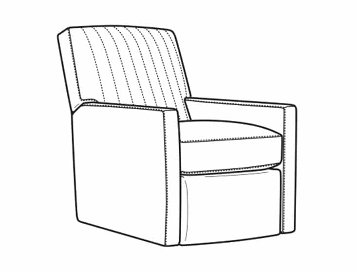 CR Laine 1775-05CHSWMR Malcolm Swivel Manual Recliner Channel Back
