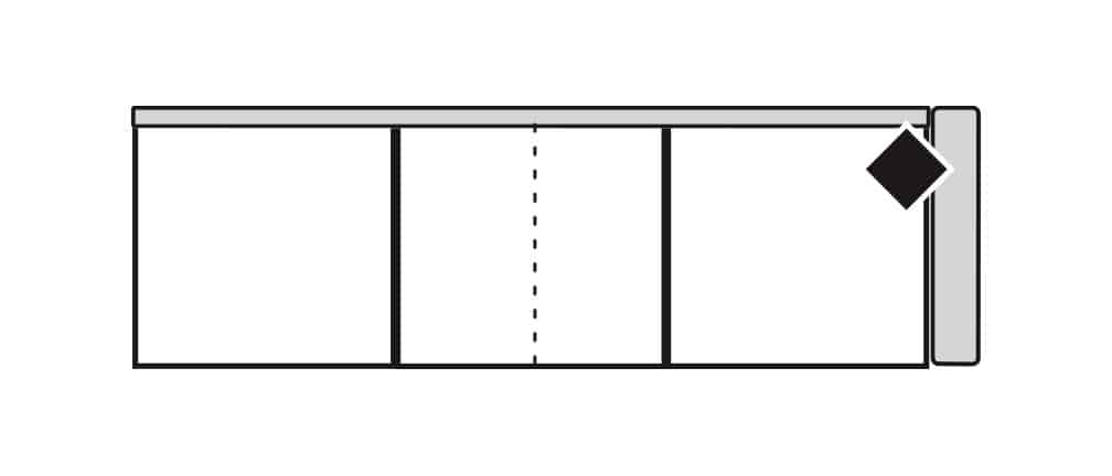 Four Seasons 325S-RSF CAROLINE RSF 3 SEAT SOFA