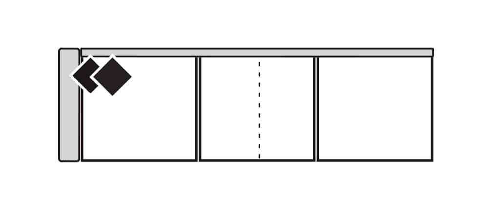 Four Seasons 6-341S-LSF WINSTON 41" DEEP LSF 3 SEAT SOFA