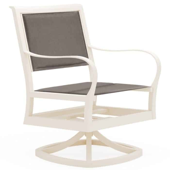 Woodard 5S0572 Scala Padded Sling Swivel Dining Chair