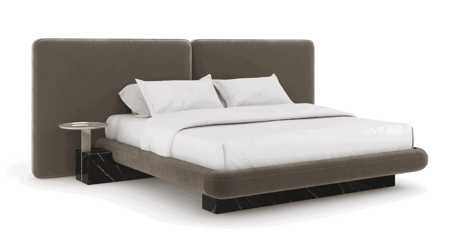 Caracole CLA-425V-109 Overlap Uph 2 Pnl Qn Bed Dk Taupe