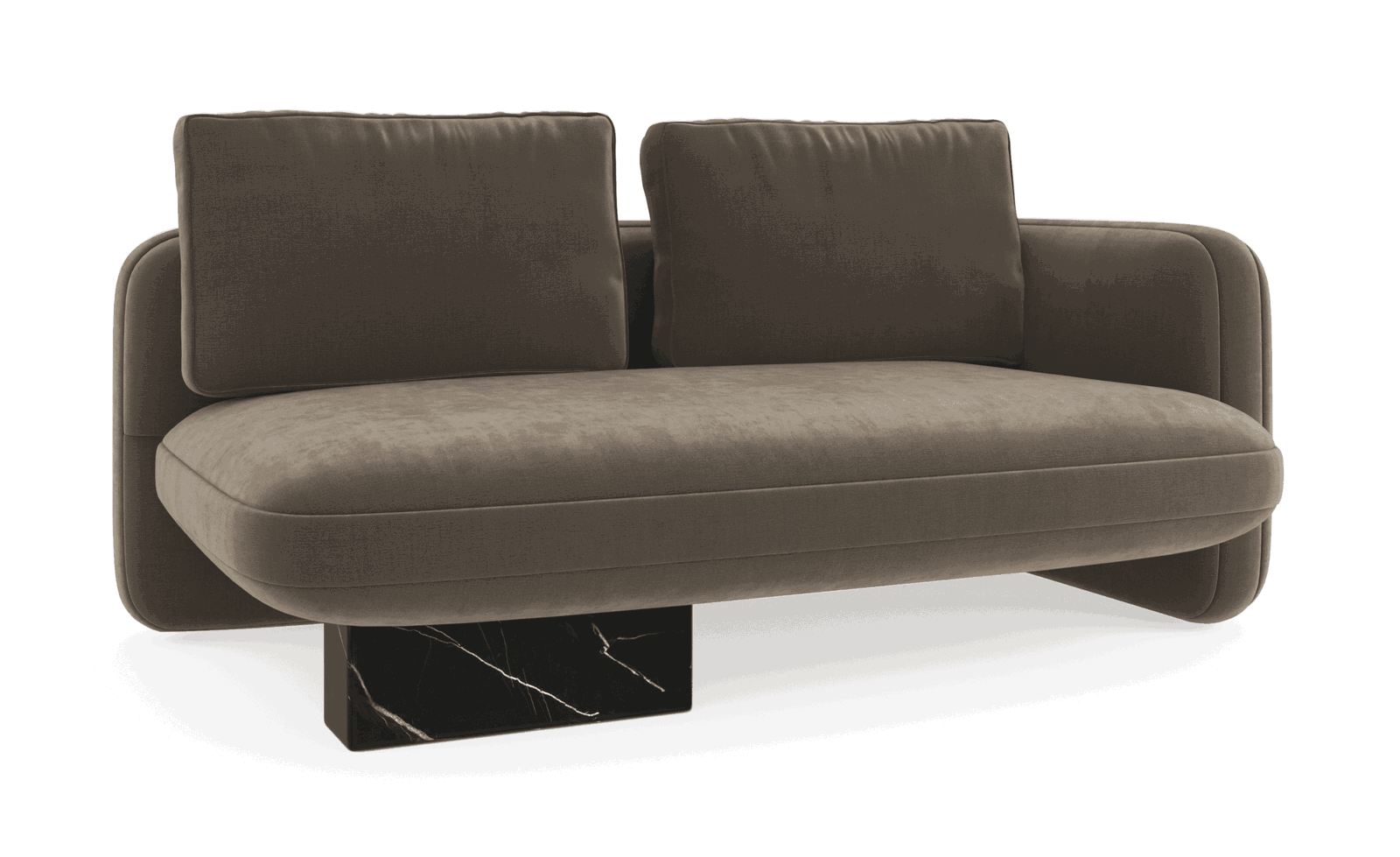 Caracole UPH-425V-RL5-A Overlap RAF Loveseat Dark Taupe