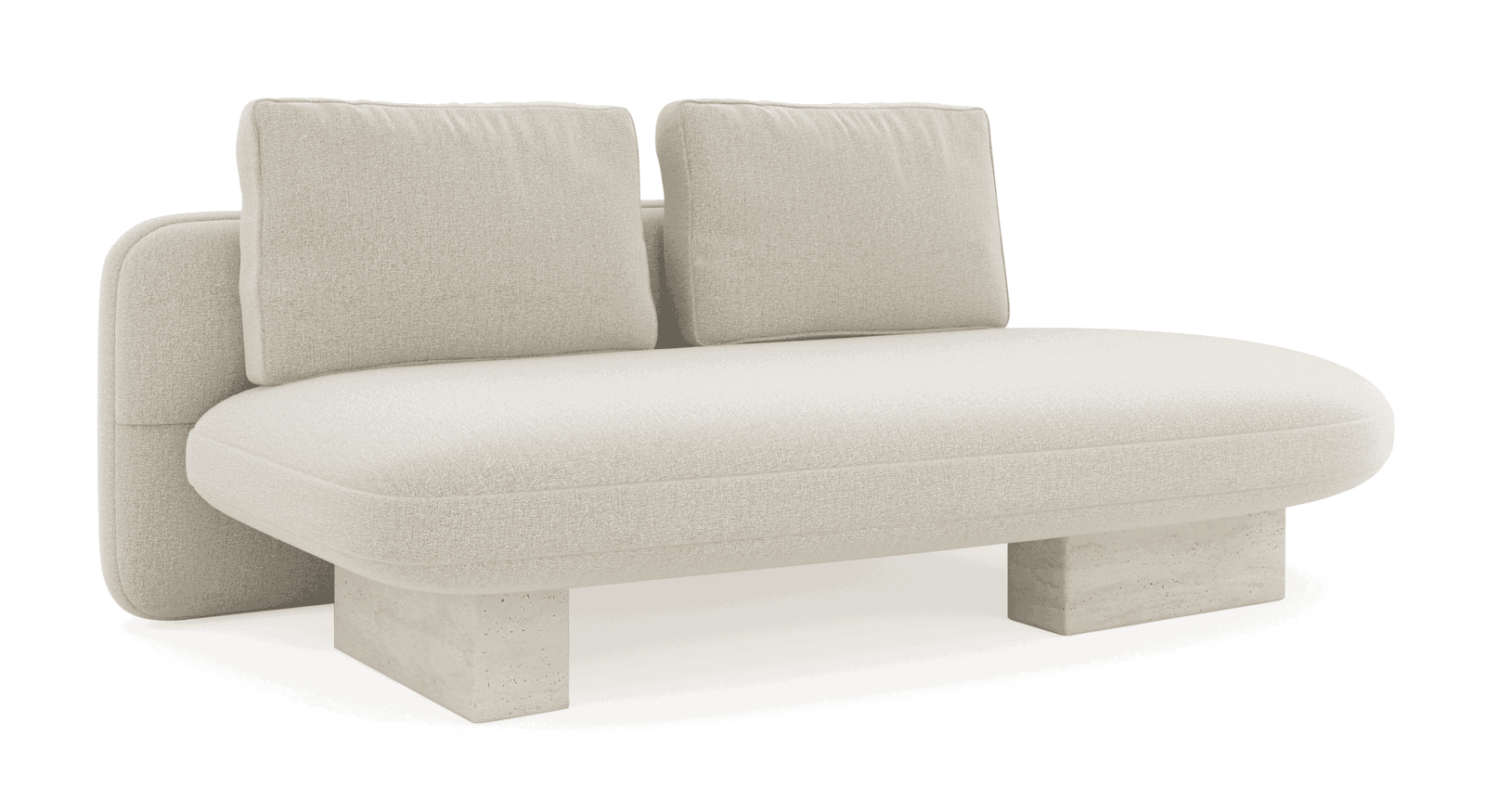 Caracole UPH-425V-LL7-B Overlap LAF Armless Bumper Ecru