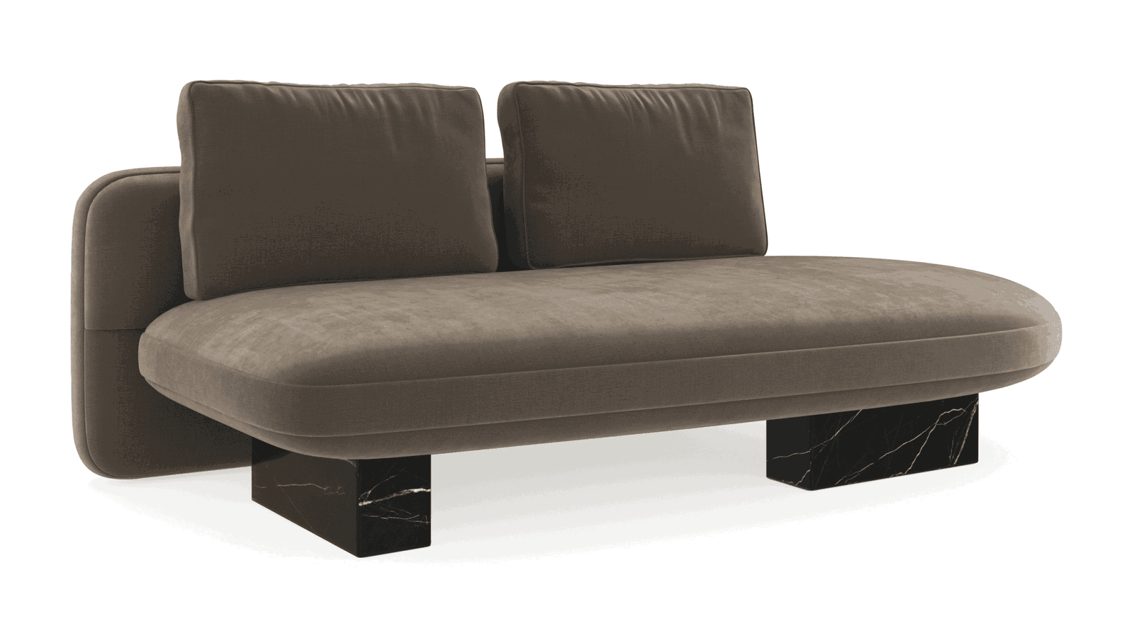 Caracole UPH-425V-LL7-A Overlap LAF Armless Bumper Dk Taupe