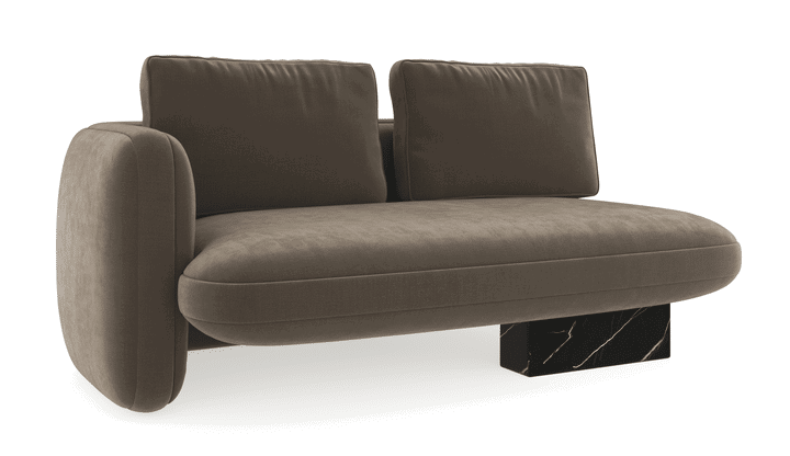 Caracole UPH-425V-LL5-A Overlap LAF Loveseat Dark Taupe