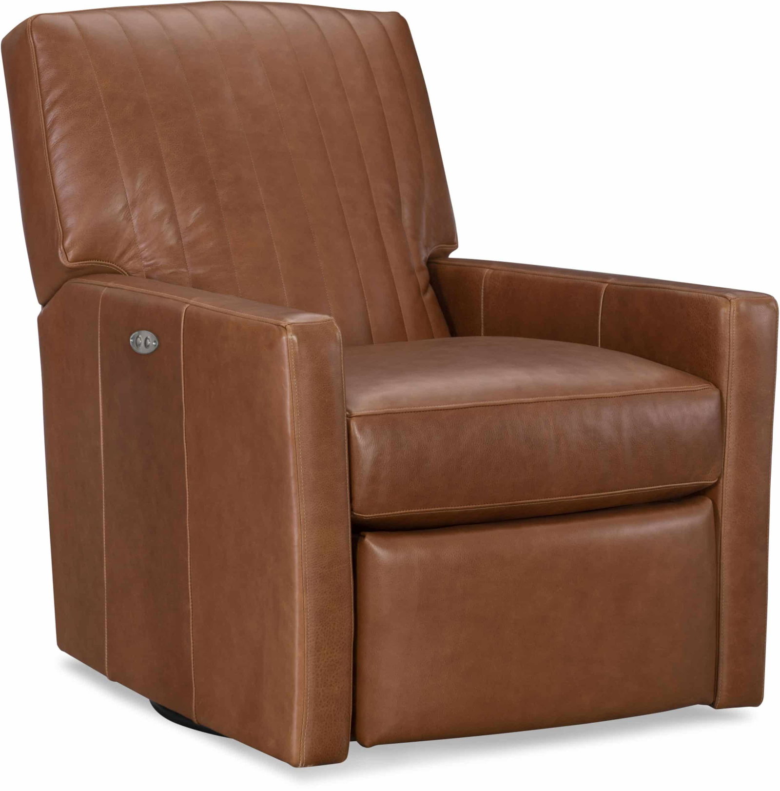 CR Laine L1775-05CHSWPR Malcolm Leather Swivel Power Recliner Channel Back