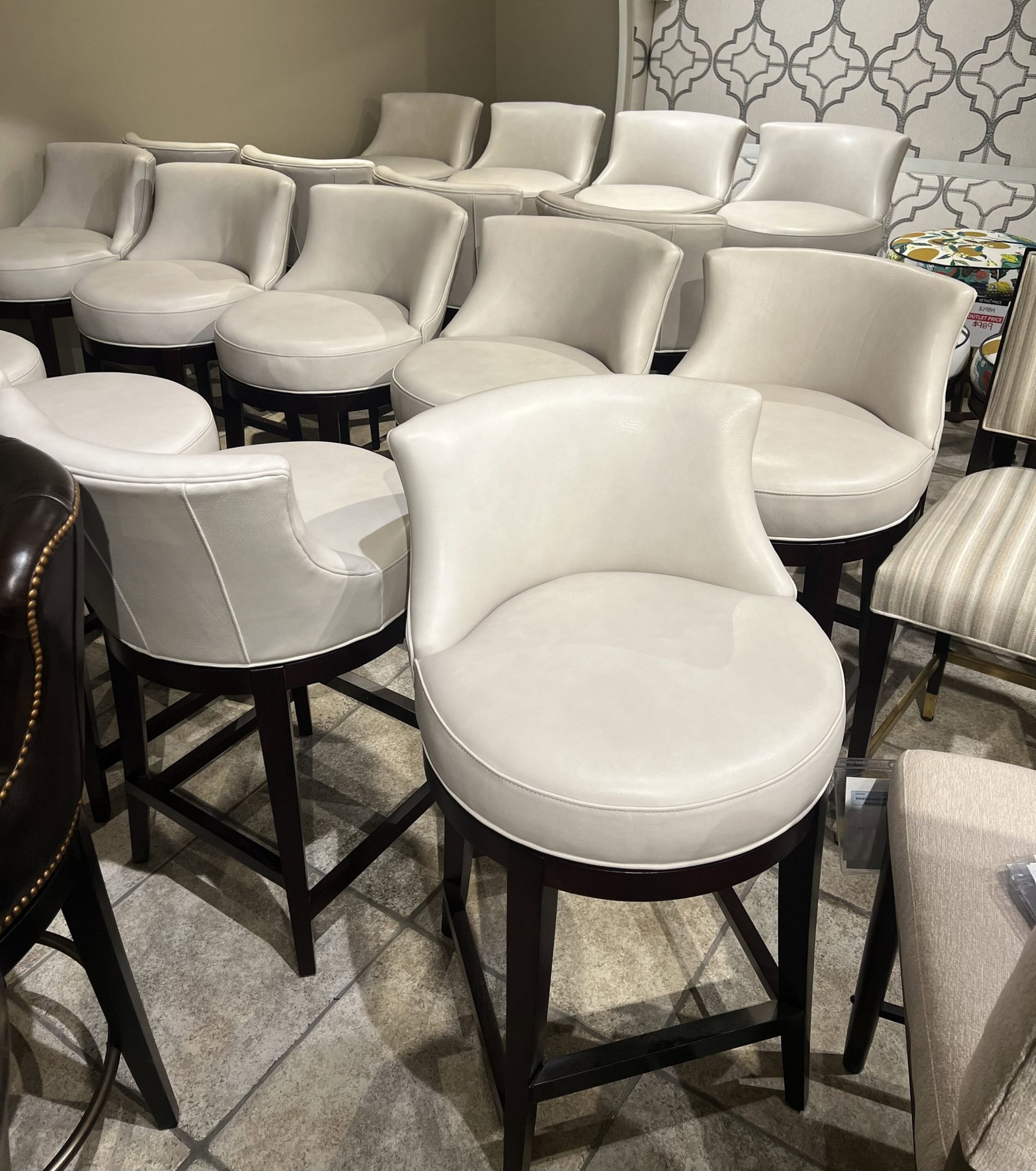 Century PLR-3855C-PAPYRUS/60,80 Dutton Swivel Counter Stool