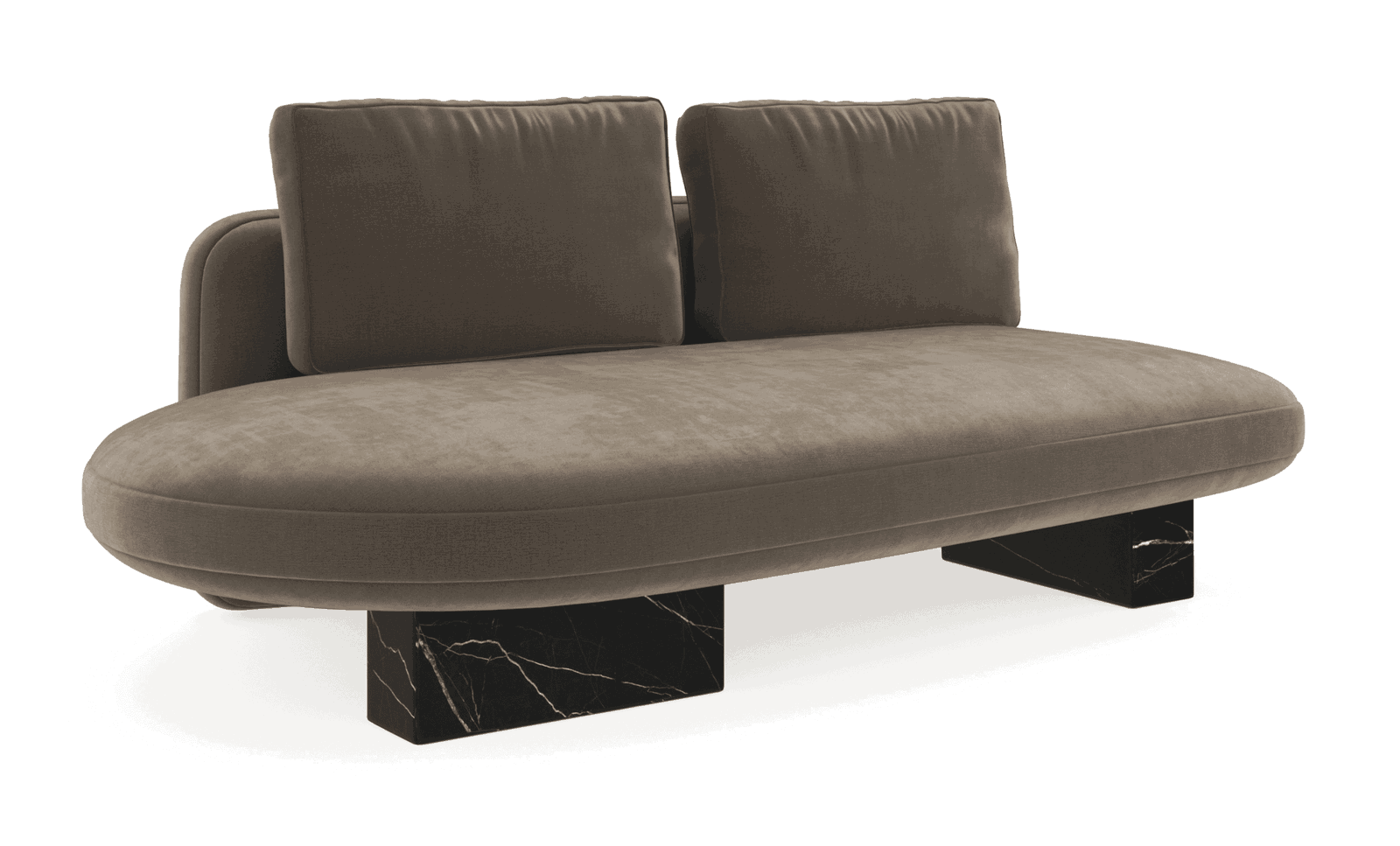 Caracole UPH-425V-RL7-A Overlap RAF Armless Bumper Dk Taupe