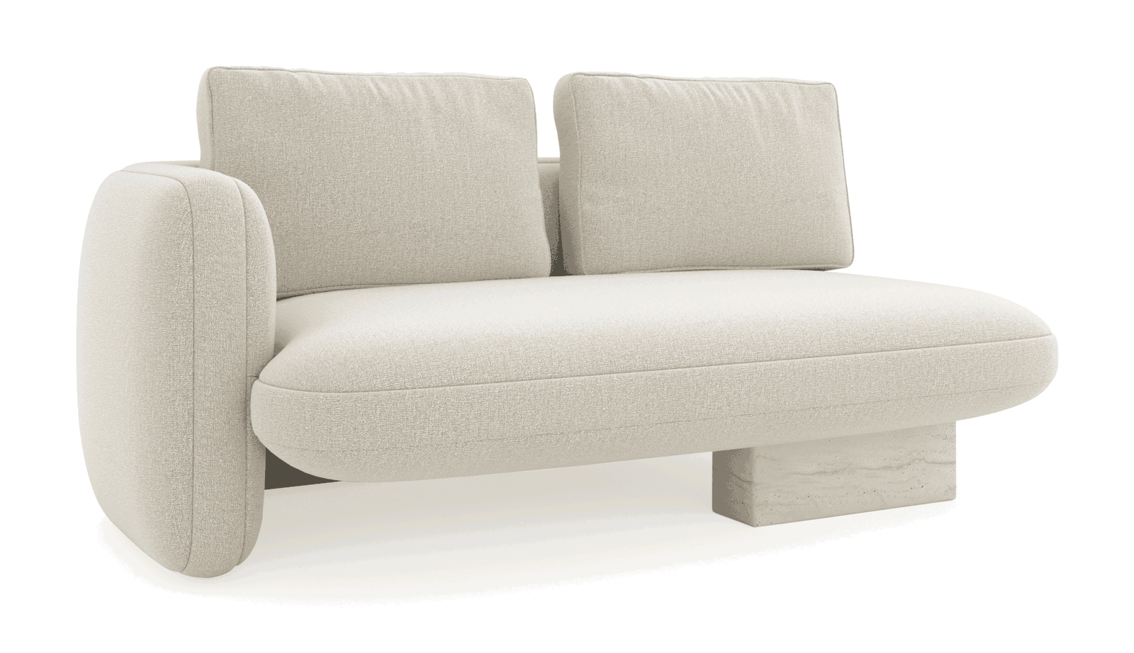 Caracole UPH-425V-LL5-B Overlap LAF Loveseat Ecru