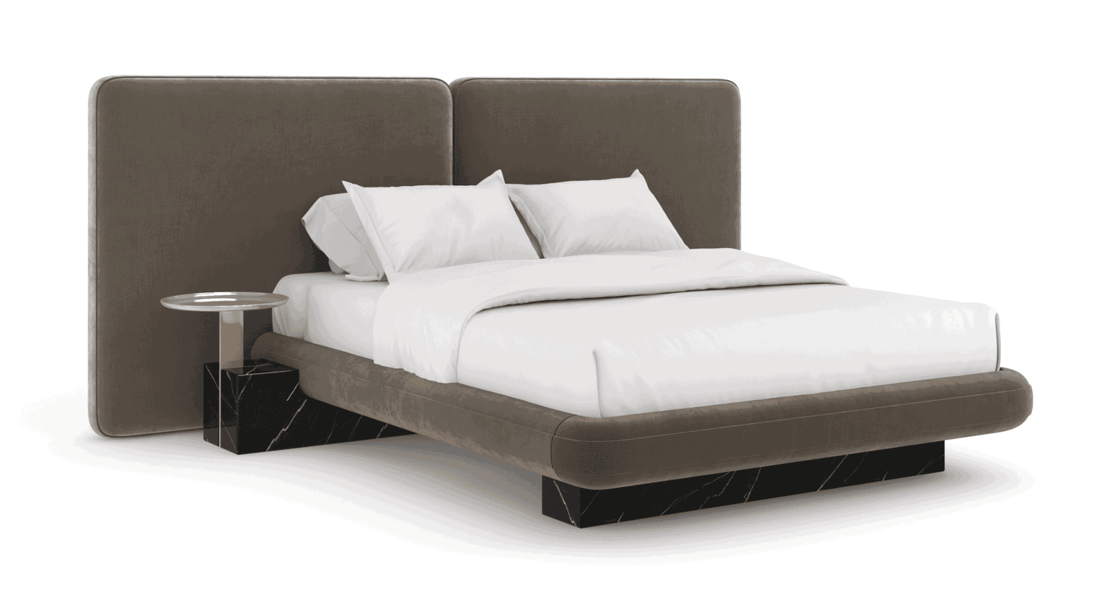 Caracole CLA-425V-129 Overlap Uph 2 Pnl Kg Bed Dk Taupe