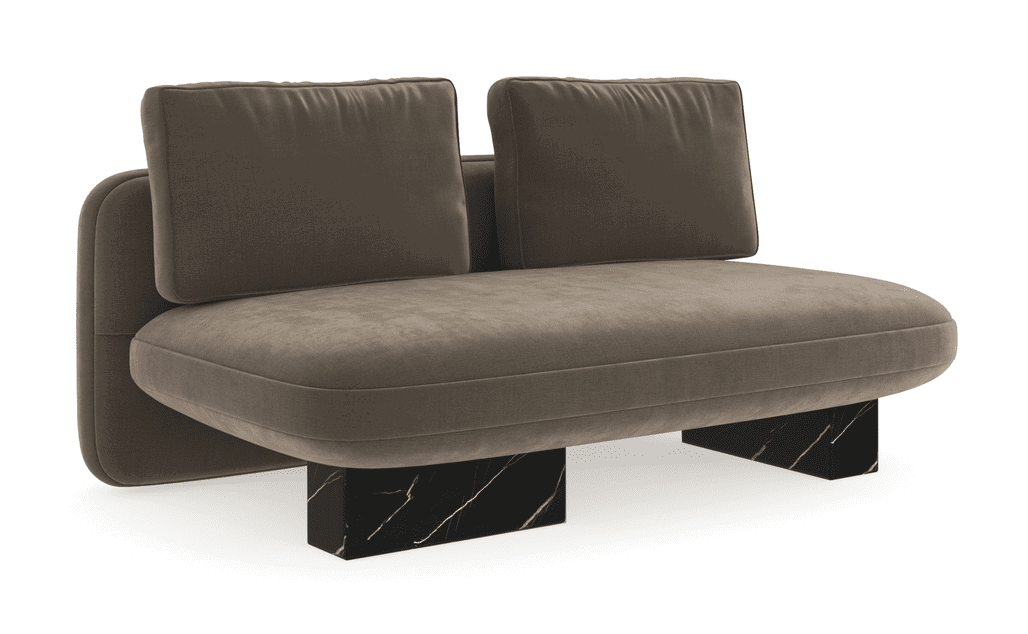 Caracole UPH-425V-AL5-A Overlap Armless Loveseat Dk Taupe