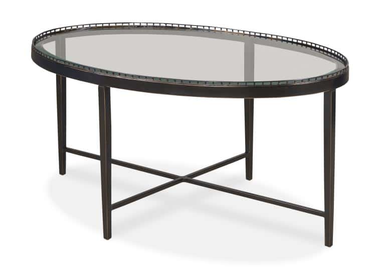 Century CSB-102-2 Logan Small Oval Cocktail Table – Bronze