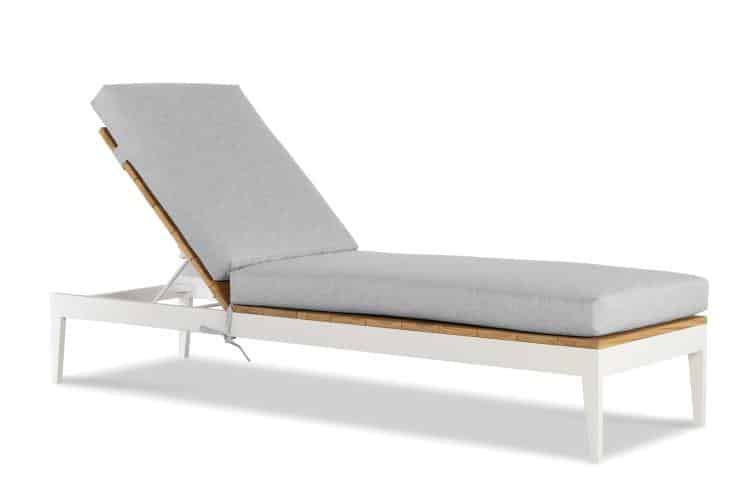 Century D8A-3502-V1 Ronan Poolside Aluminum/Teak Chaise