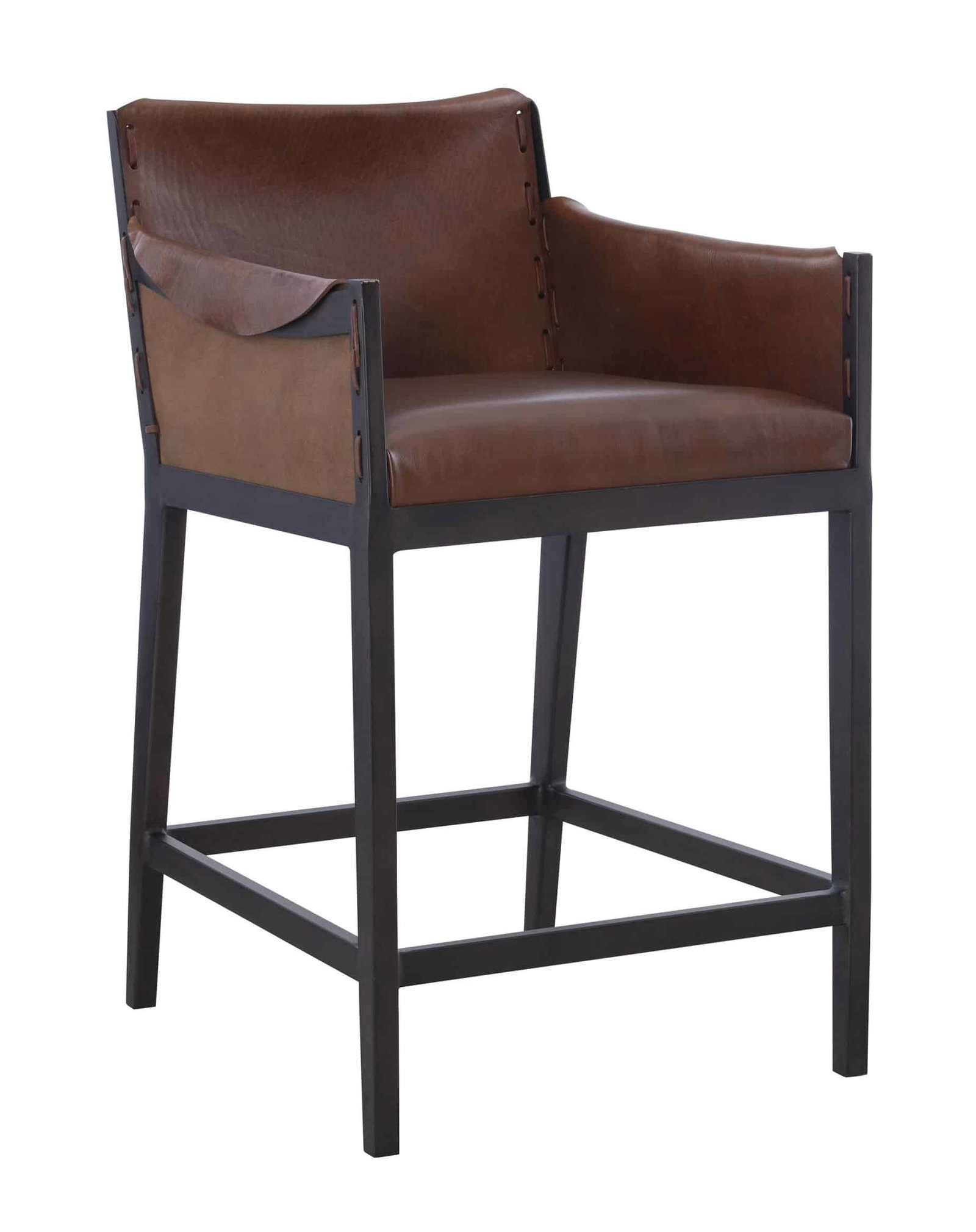 Hickory Chair HCP5700-03-STK Gunnison Counter Stool – Brown Leather