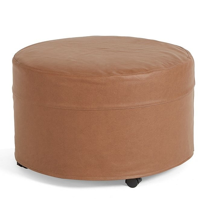 Four Seasons L-Round Ottoman ROUND LEATHER OTTOMAN