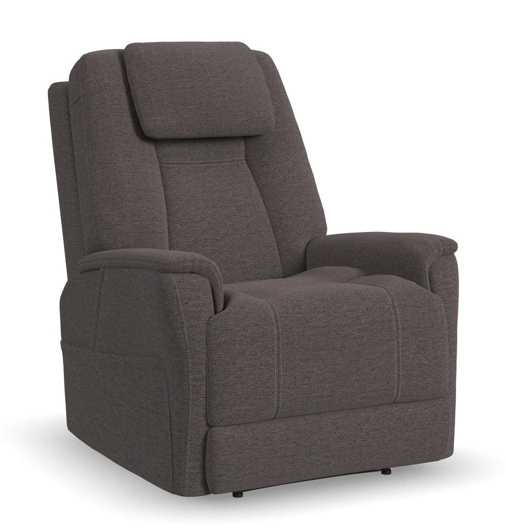Flexsteel 1093-55P5-35804 Zecliner Model 3+ Umber Fabric Power Lift Sleep Recliner with Power Headrest, Lumbar, Heat & Massage