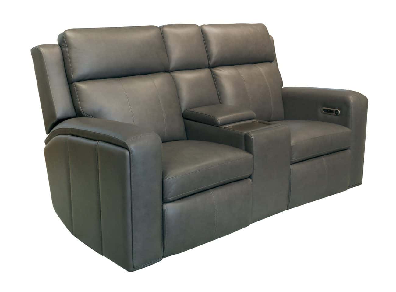 Flexsteel 1596-64PH-70502 Wyatt Leather Power Reclining Loveseat with Console & Power Headrests & Lumbar