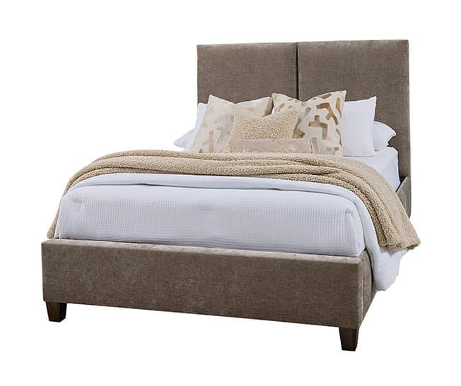 Artisan & Post 194-661X-166X-822X-404 Brindle Grey King Upholstered Bed In Washed White Oak