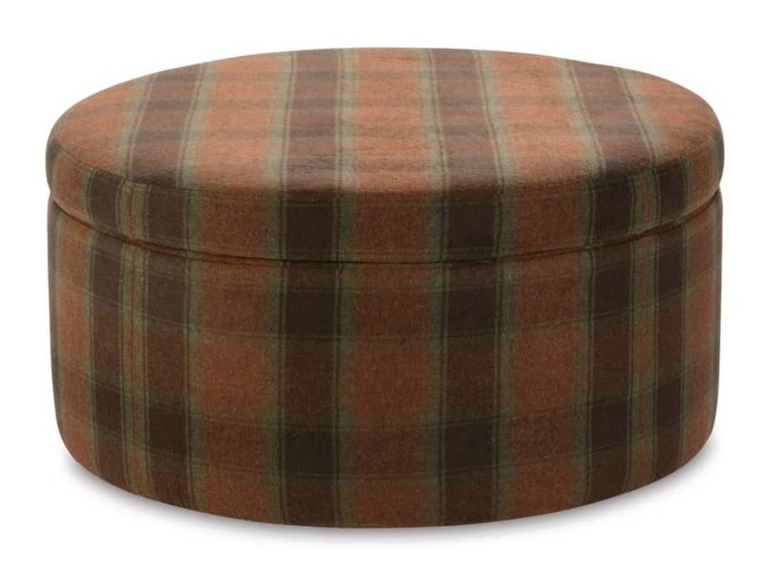 Rowe Furniture CSTG-3636-1000-079-RC Cyrus 36″ Round Storage Ottoman