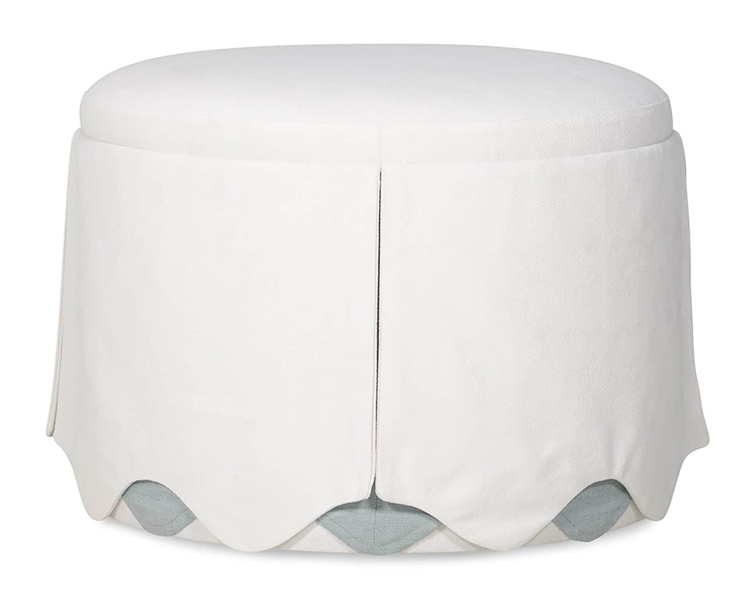 Jessica Charles 8158SK Emma Skirted Ottoman With Casters