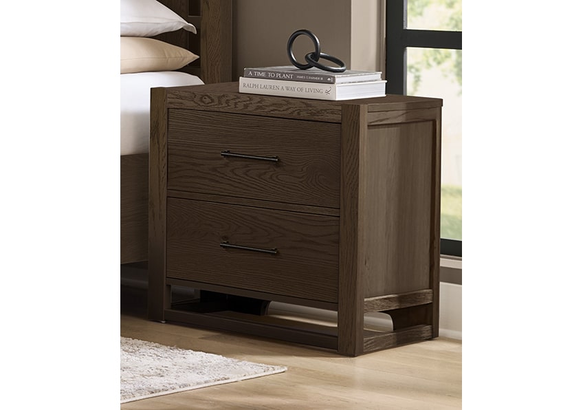 Vaughan Bassett 840-227 2 Drawer Nightstand In Dark Oak