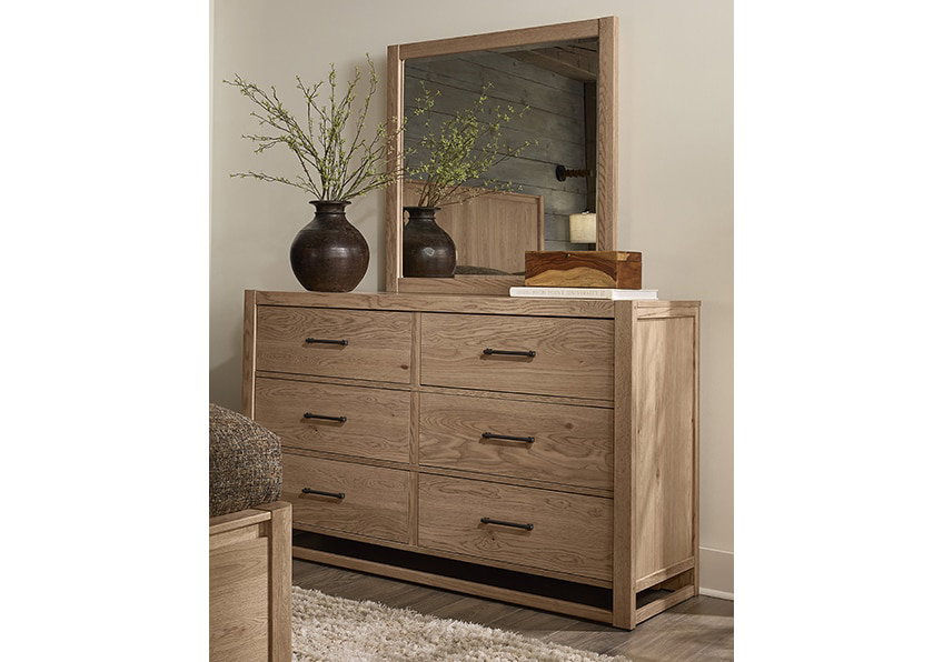 Vaughan Bassett 842-446 Landscape Mirror In Blond Oak