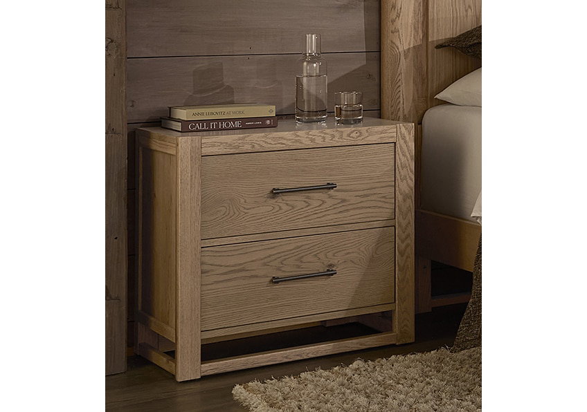 Vaughan Bassett 842-227 2 Drawer Nightstand In Blond Oak