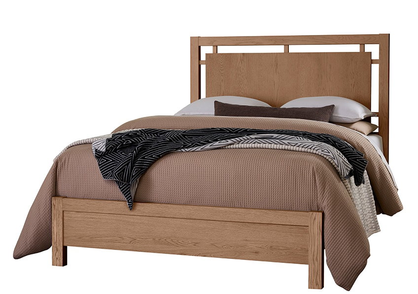 Vaughan Bassett 842-557-755-922 Queen Floating Panel Bed In Dark Oak