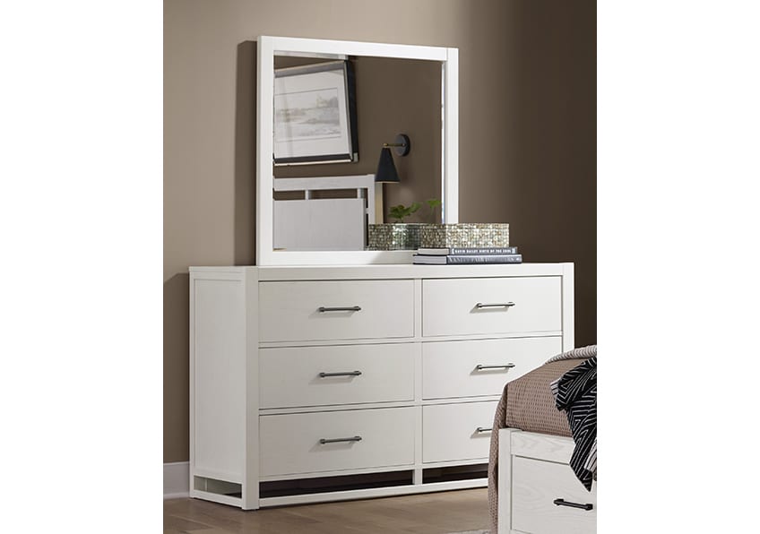 Vaughan Bassett 844-446 Landscape Mirror In Soft White Oak