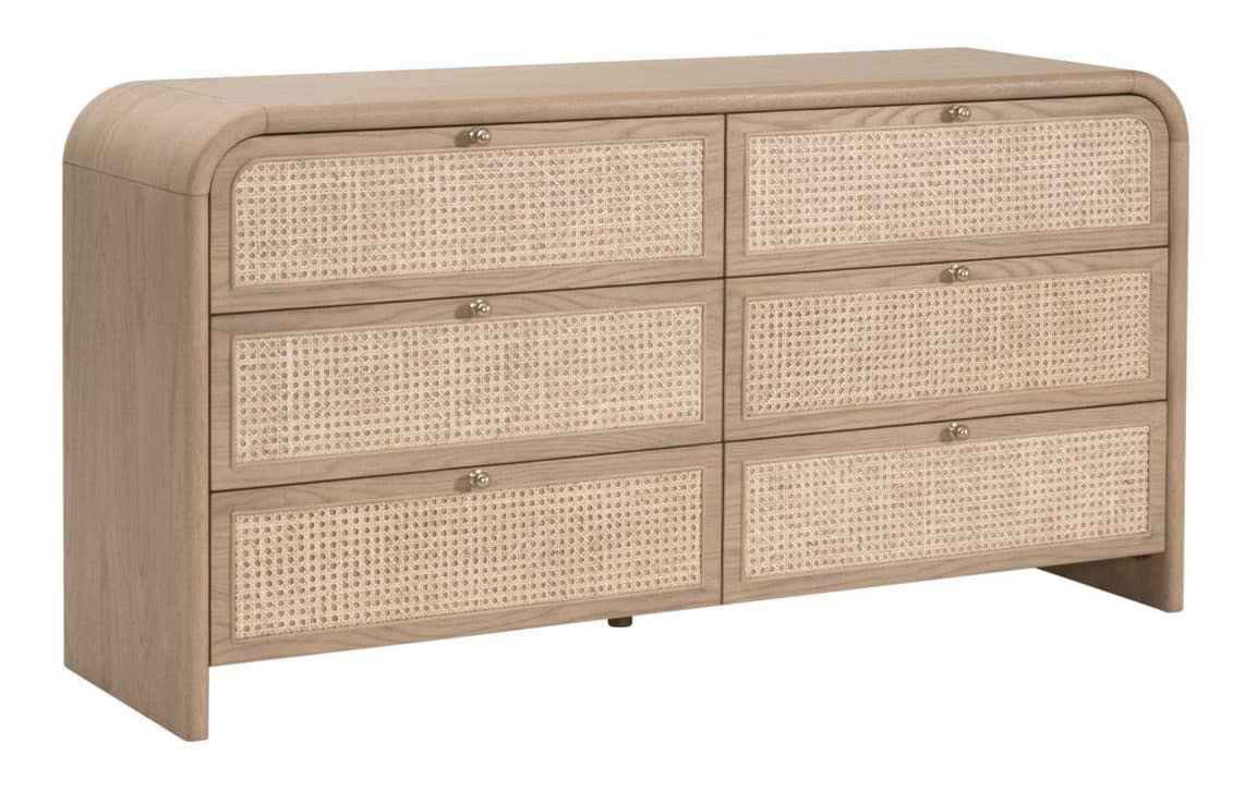 Essentials For Living 5282.NAT-OAK Cannes 6-Drawer Double Dresser Essentials For Living 5282.NAT-OAK Cannes 6-Drawer Double Dresser